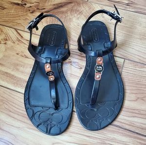 Authentic Coach T Strap Sandals